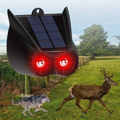 Solar-Powered Animal Repellent,Ultrasonic Pest Repeller for Fox, Skunk, Raccoon, Rabbit, Cat, Dog, Deer - Outdoor Chicken Coop, Farm Deterrent Device