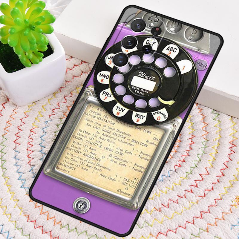 Retro Payphone Vintage TPU Phone Case For Samsung Galaxy Note 10 Pro S26 S25 S24 S23 S22 Ultra Plus S21 FE S20 Shockproof Cover