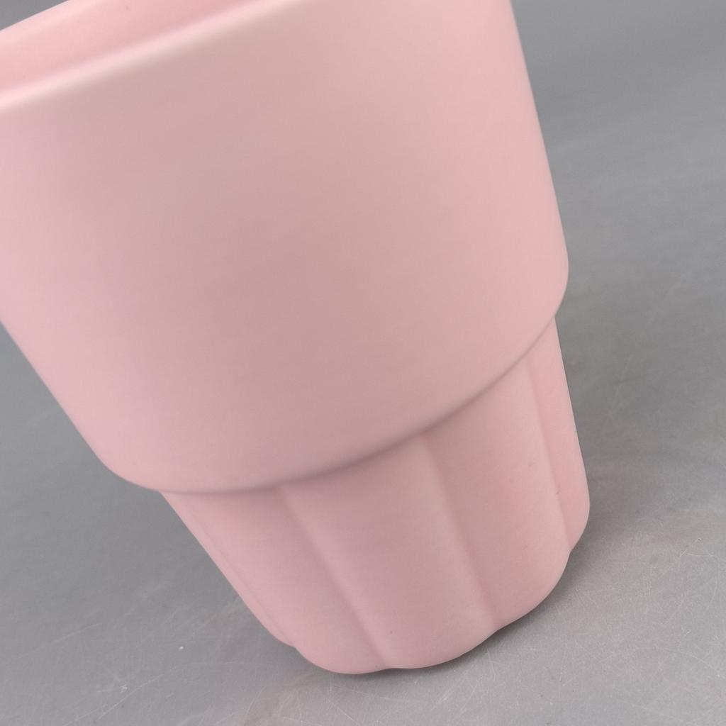 Einfacher Haushalt Mitteltemperatur Keramik Macaron Wasserbecher Mundspülbecher Outdoor Picknickbecher Einfarbiger Keramikbecher