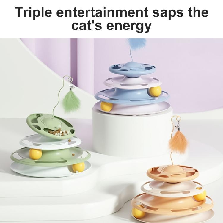 Cats Toy RollerTrack Toy Funny Turntable Cats Teaser Indoor Entertainment Toy