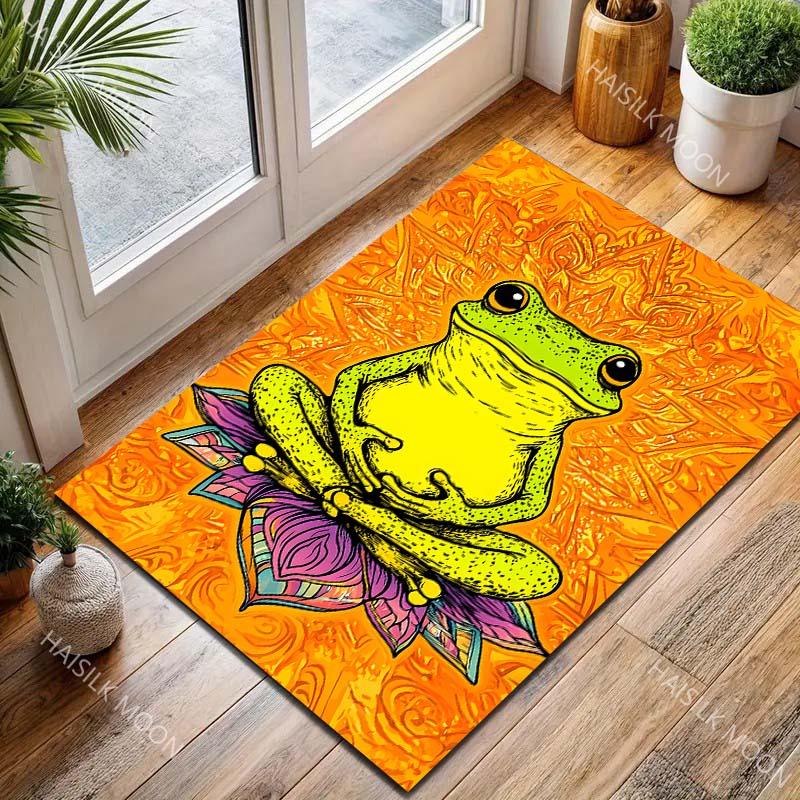 New Product! Meditating Frog Carpet for Living Room Bedroom Bedside Floor Mat Cloakroom Kids Activity Area Rugs Large Size
