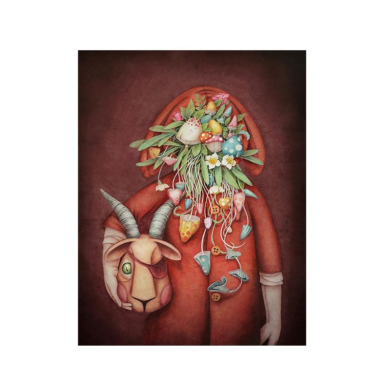 Arte abstrata moderna figura pintura em tela arte da parede flor na cabeça cartazes e impressões para sala de estar decoração do quarto dos miúdos