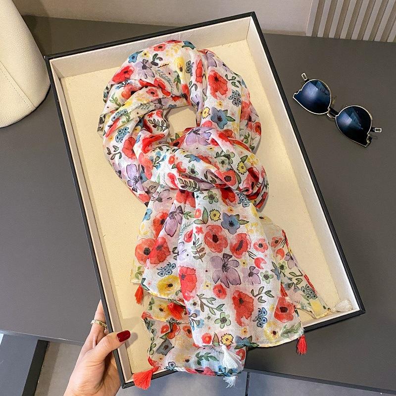 31 Design Fashion Bohemina Paisley Floral Tassel Viscose Shawl Scarf High Quality Wrap Pashmina Stole Bufandas Muslim Hijab