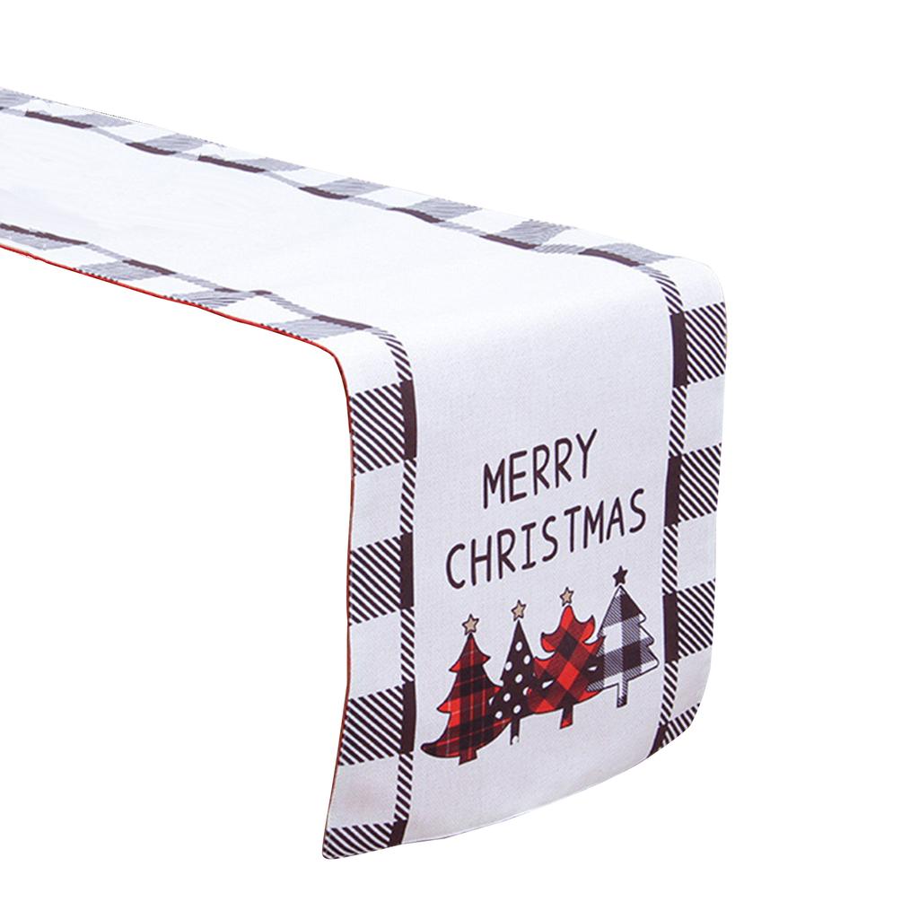 Merry Christmas Table Runner Dining Table Decoration Double Layer Tablecloth