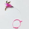 Cat Collar Feather Toy Interactive Cat Feather Wand Toy Hands Free Cat Teaser Wand with Bell Adjustable Collar for Indoor Kitty Solo Play