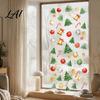 Window Decoration Decal Christmas Static Cling Xmas Tree Snowman Santa Hat Bell PVC Cling Glass Sticker Removable Reusable for Holiday Party Sticker