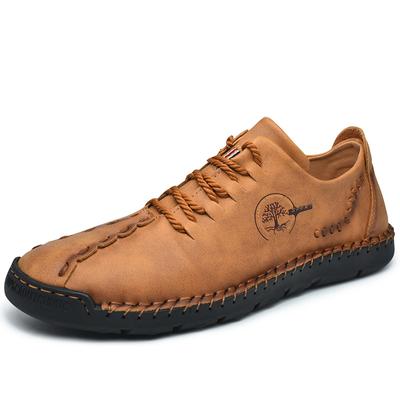 Genuine Leather Men Casual Shoes Handmade Loafers Slip-on Flats Fashion Moccasin Shoes Walking Driving Shoes Men Plus Size 38-48