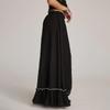 Women's 2 Piece Skirt Outfits Sleeveless Ruffle Trim Camisole Long Tie Up Skirt Set