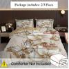2/3pcs Elegant Golden Diamond Butterfly Floral Print Duvet Cover Set (1 Duvet Cover + 1/ 2 Pillowcase, Without Core), 3D Luxury
