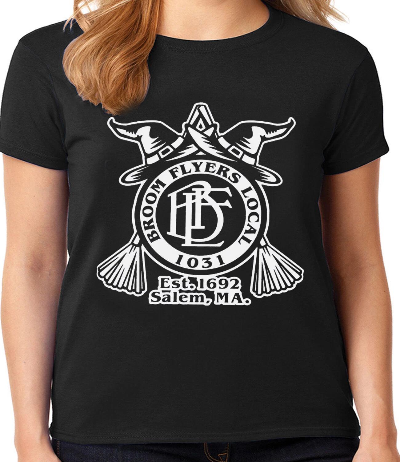 Halloween Costume T-shirt Women Salem Witch Costume Ladies Tee Shirt L