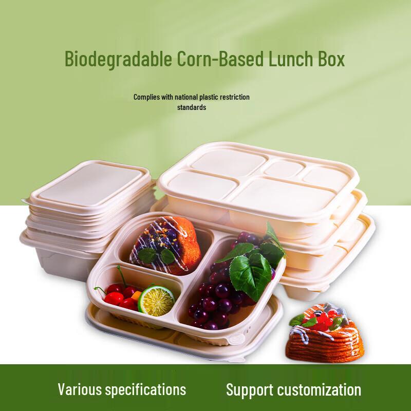 Disposable Eco-Friendly Corn Starch Microwavable Divided Food Container