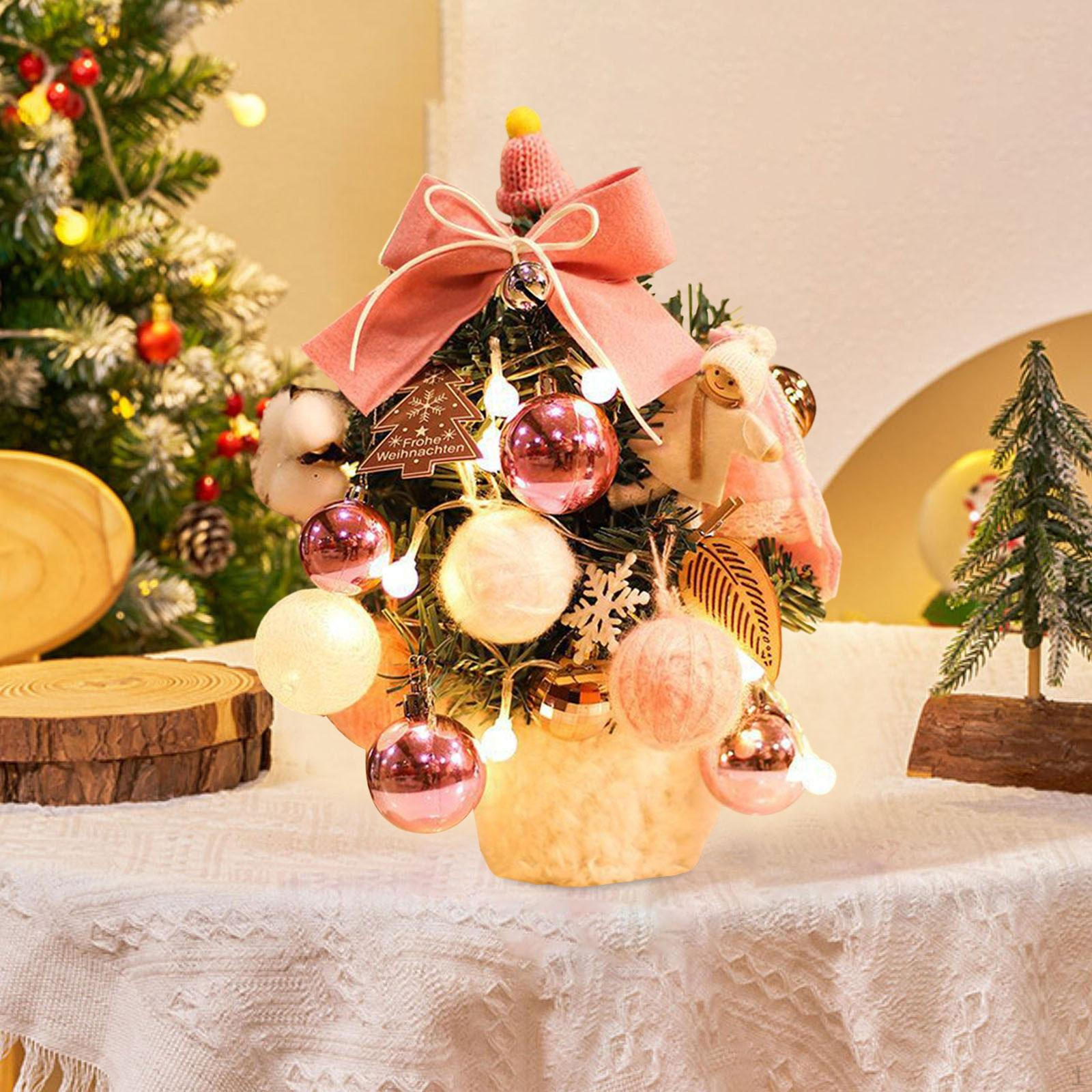 

Lighted Tabletop Artificial Christmas Tree Art Crafts for Desk Bedroom Table