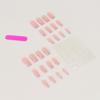 Medium Square French Style Super Flash Fake Nails - 24 Piece Set