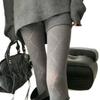 Korean Retro Pantyhose Women'S Autumn And Winter Thickened Warm Knitted Outer Wear Hollow Diamond Leggings Pantyhose Do Not Fall Off