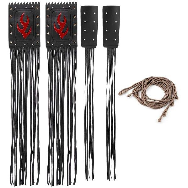 2Pcs Motorcycle Tassels Handlebar,Universal Motorcycle Handlebar Tassel Fringe Grip Cover Lever Cover