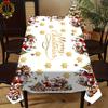 Christmas Tablecloth With Santa Snowflakes And Reindeer Winter Holiday Table Decor Festive Dining Room Cloth
