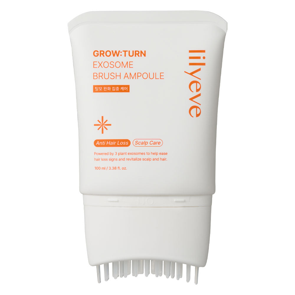 K-Beauty Lilyeve Glow Turn Exosome Brush Ampoule 100ml vlasová ampule pro řídnoucí vlasy a péči o pokožku hlavy