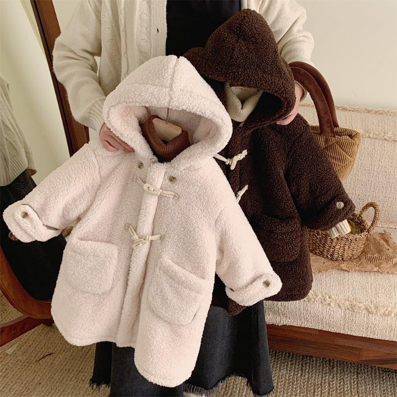 Children's Coat Fleece-lined Thickened Long Warm Coat for Autumn and Winter