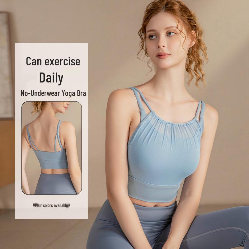 Women's Summer Yoga Bra: Sleeveless Two-Piece Mesh Sports Camisole