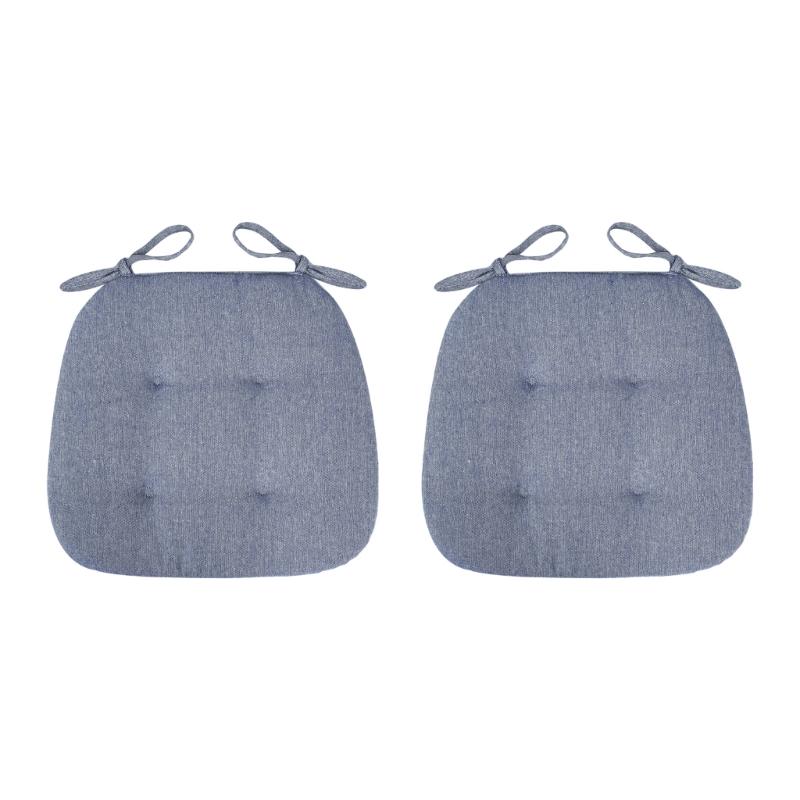 2Pcs Modern Chair Pads With Ties Strap Soft Cotton Linen Cushions For Dining Room Office Comfortable Seating Solution