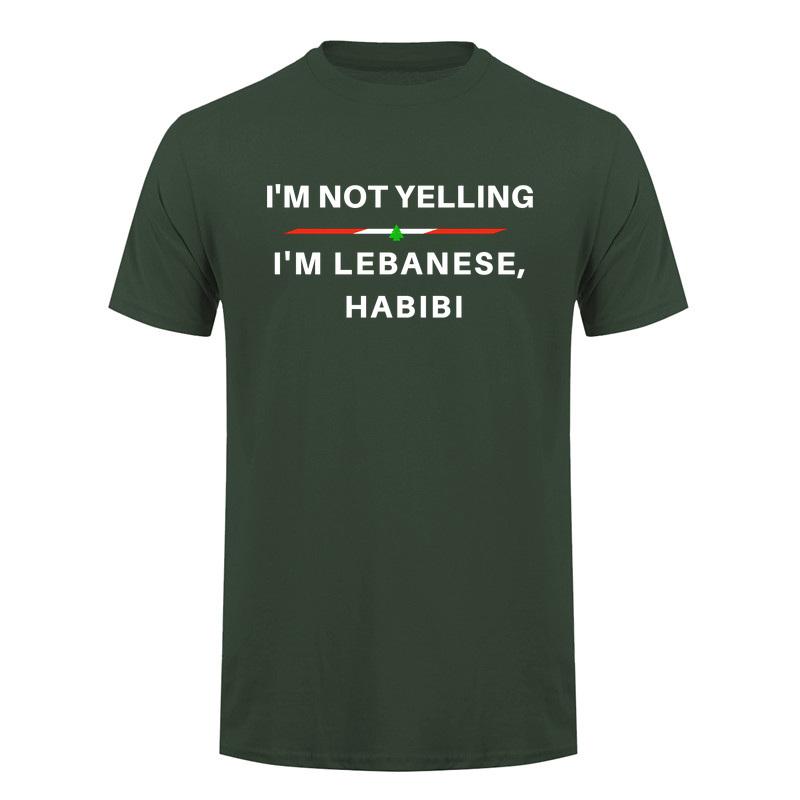 Im Not Yelling Im Lebanese Habibi Funny Arabic Tshirt Lebanon Flag Graphic T Shirts Casual Style Da960