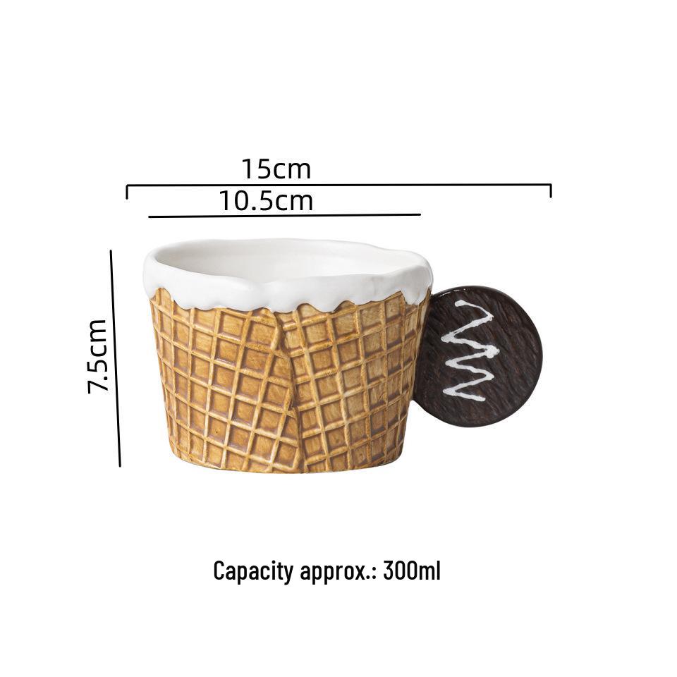 Cute Korean-Style Ceramic Mug & Cookie Series Tableware Set: Coffee Cup, Breakfast & Dinner Plates, Dessert Plate