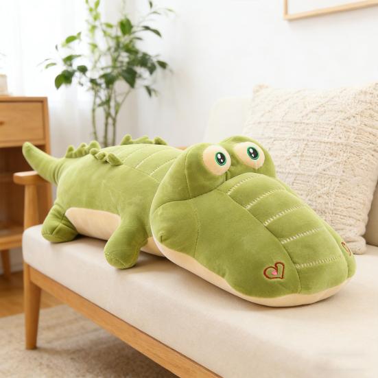 Cute Crocodile Plush Toy Huggable Crocodile Stuffed Animal Sofa Cushion Nap Pillow for Valentine's Day & Birthday Gift Soft Cuddle Buddy for Couch