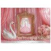 LS Fotografie Hintergrund Ballettschläppchen Schwan Rosa Vorhänge Dekoration Mädchen Prinzessin Geburtstagsparty Cake Smash Foto Kulisse Studio