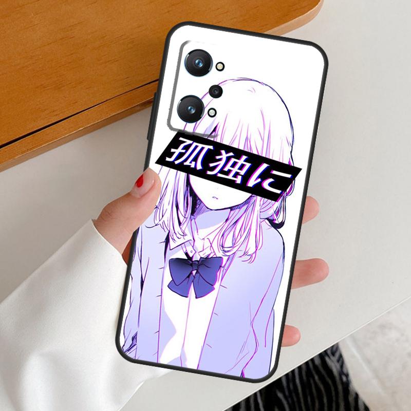 Sad Girl Japanese Anime For Realme 14 10 11 12 13 Pro Plus GT6 GT7 15 Pro C65 C67 C63 C61 C55 C51 C53 C35 C75 Case