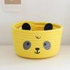 Sturdy Handwoven Cotton Rope Storage Basket with Adorable Pandas Designs Portable for Household Use Organization Items