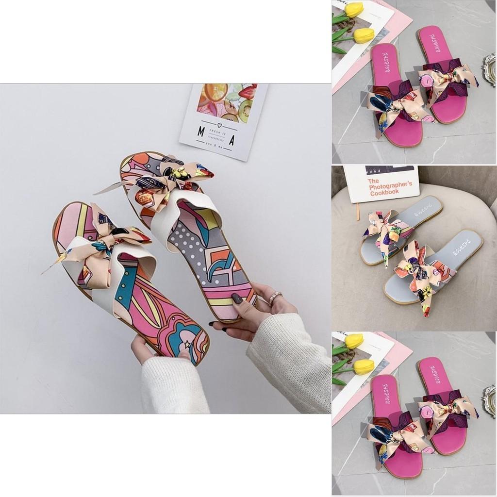 Durable Women's Bow Sliders Silky Butterfly Sandals For Effortless Summer Comfort