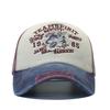 New washed wolf head embroidered baseball cap men's casual versatile sunshade cap color matching old hat