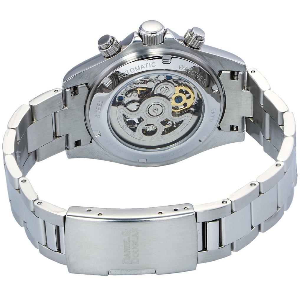 And 40mm Black X Gold Silver Stainless Steel Mechanical Automatic Winding Watch [Daniel Douglas] [Daniel Douglas] Men's DD8802-BKGD [Item]