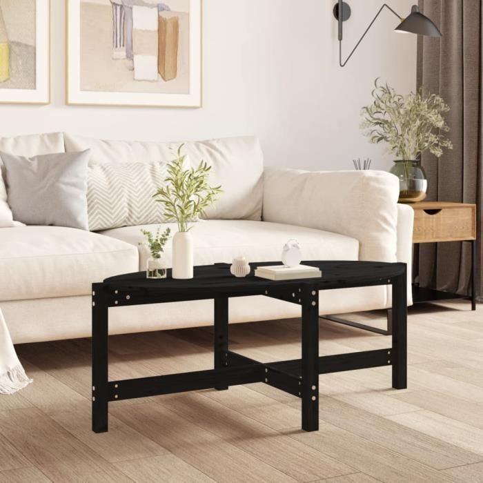 VidaXL Table basse Noir 118x63x45 cm Bois massif de pin 822321