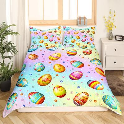 Eggs Duvet Covers Queen Size Comforter Covers For Kids Girls Boys Teens Room Decor 1 Comforter Cover 2 Pillowcases No Comforter
