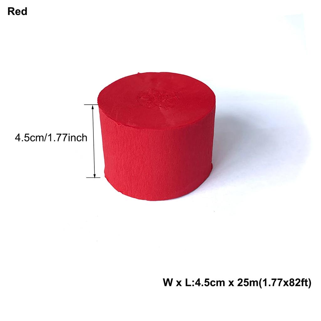 1pcs 4.5cm X 25meters Crepe Paper Streamers Tissue Paper Roll Flower Craft Making Birthday Wedding Party Backdrop DIY Decoration