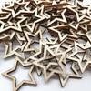 100pcs DIY Handicraft Decoration Wedding Decor Wooden Star Mixed Cutout Discs for Arts Scrapbooking Ornament Crafts