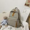 Trendy Nylon Polyester Versatile Backpack White Grey Black Blue Washable School Student Backpack Computer Bag Women Men