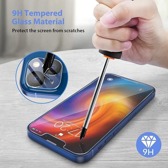 Coque Silicone TPU - pour iPhone 13 mini - Ultra Slim - Protection Complète - Transparent - 2 Verres Trempés