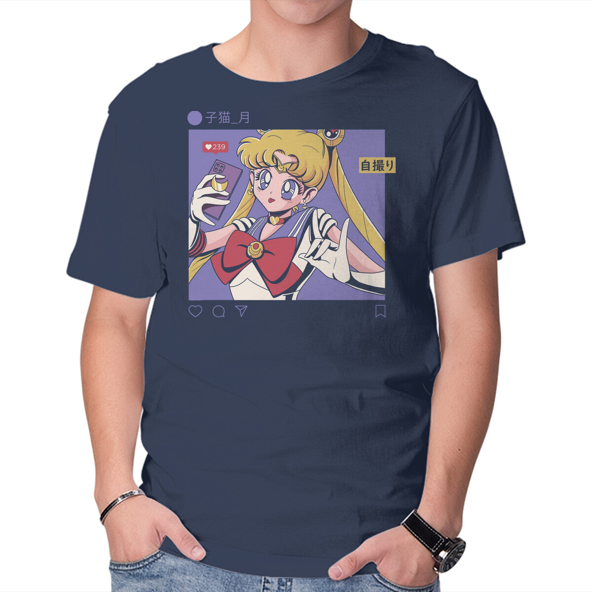 Unisex Crew Neck T-Shirt Selfie Sailor Graphic Short Sleeve Casual Tee XXXL