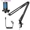 FIFINE USB Streaming Microphone Kit with Arm Boom,Condenser Mic Set with Mute Button,Gain Knob for PC,Recording,YouTube-T669PRO1