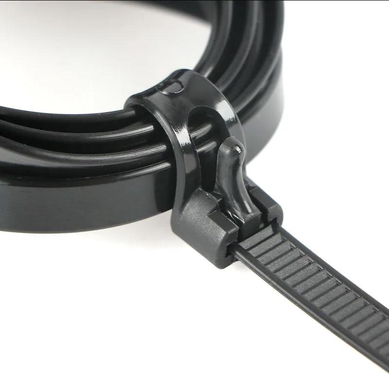 100 Piezas Bridas Desmontables Plásticos de Colores Bridas Reutilizables Bucle de Nylon Cierre Tipo Cremallera Brida para Cables Banda de Alambre para Atar