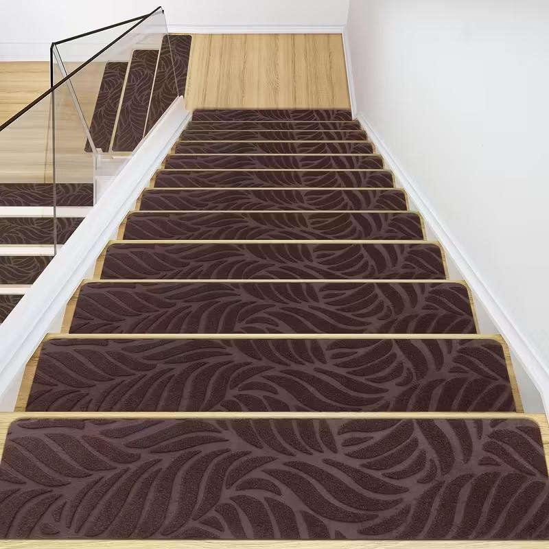 

1/3pcs 20x76cm Non-Slip Staircase Mat Stair Carpet Treads Stair Pads Rug Tread Safety for Dogs Home Hospistal Indoor Use 1PC кавовий