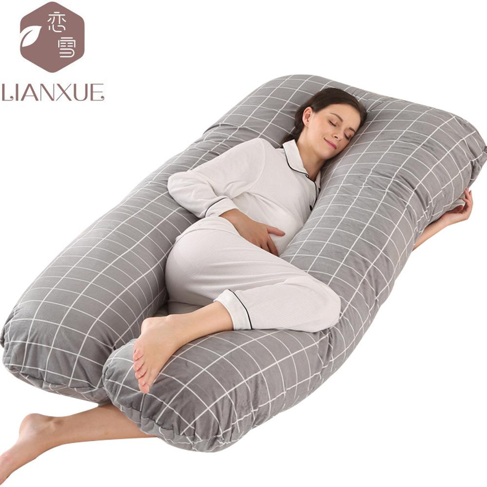 Crystal Velvet U-shaped Pregnancy Pillow Waist Protection Side Sleeping Pillow Breastfeeding Multifunctional Hug Pillow