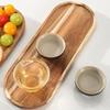Natural Wood Display Tray Portable Kitchen Storage Plate for Tableware and Cups Japanese Inspired Home Adults Use