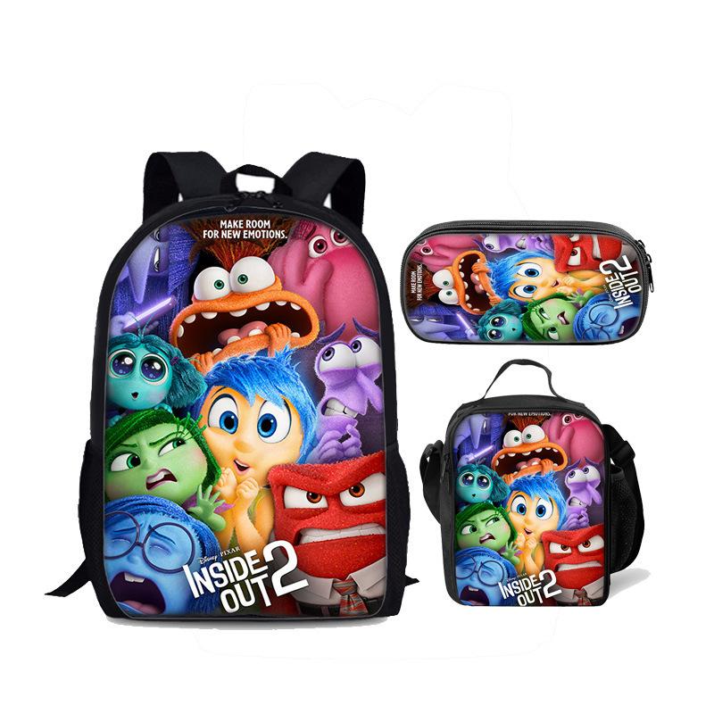 Insideout Student 17-Inch School Bag Ice Pack Three-Piece Mind Team Backpack Set