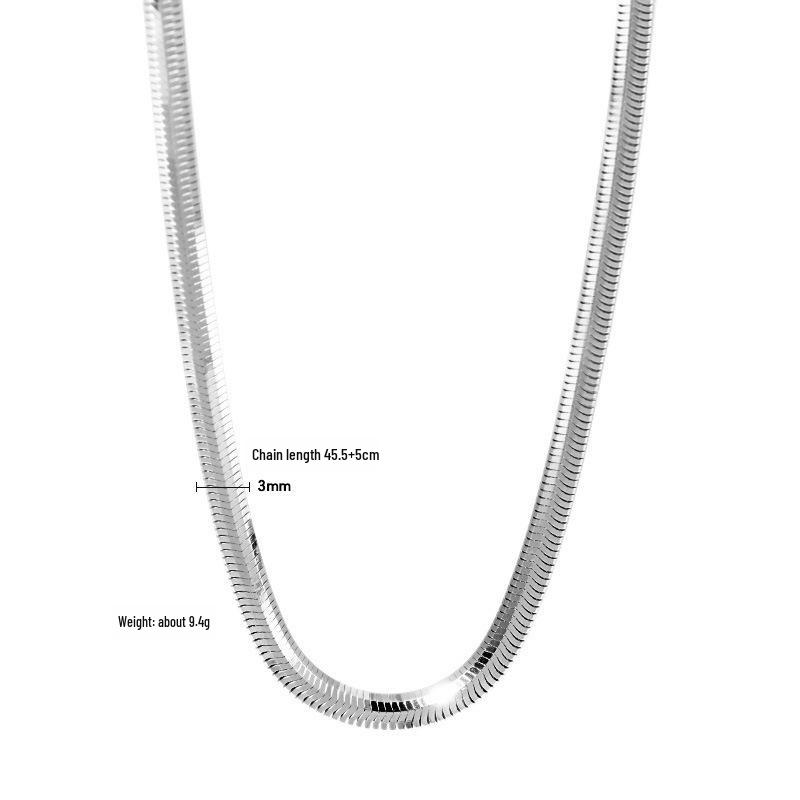 925 Sterling Silver Italian Snake Chain Necklace - Stylish, High-End, Versatile Accessory