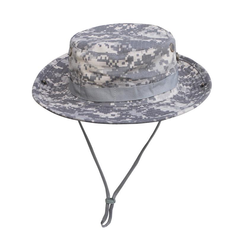 

Чоловічий комплект камуфляжних капелюхів-відер: Багатофункціональний, дихаючий, сонцезахисний рибальський капелюх з круглими полями.