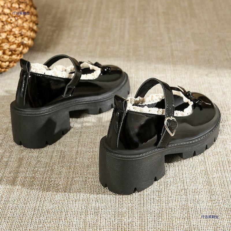 4143 thick-soled Mary Jane small leather shoes women's new skirt light mouth single shoes
