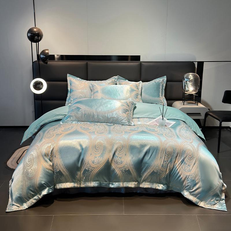 European Cotton Sateen Jacquard 4-Piece Skin-Friendly Bedding Set